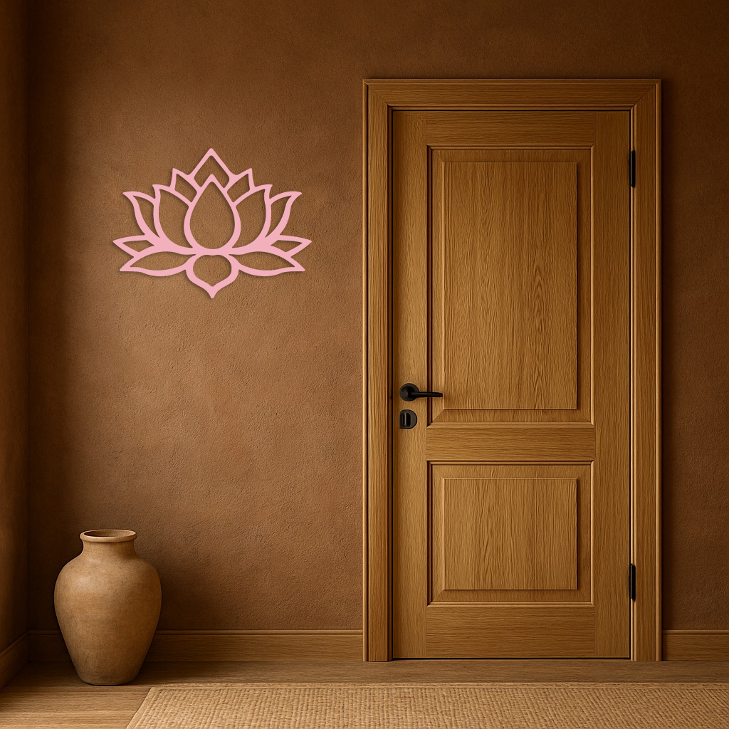 Lotus Flower Silhouette Metal Wall Art – Spiritual Nature-Inspired Design - KAFGP052 - Tampa Home & Garden Store