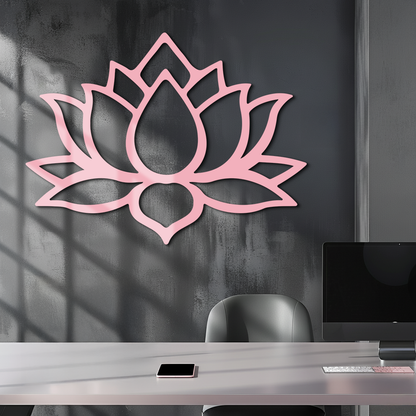 Lotus Flower Silhouette Metal Wall Art – Spiritual Nature-Inspired Design - KAFGP052 - Tampa Home & Garden Store