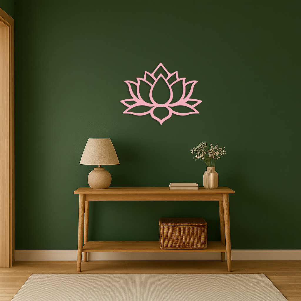 Lotus Flower Silhouette Metal Wall Art – Spiritual Nature-Inspired Design - KAFGP052 - Tampa Home & Garden Store
