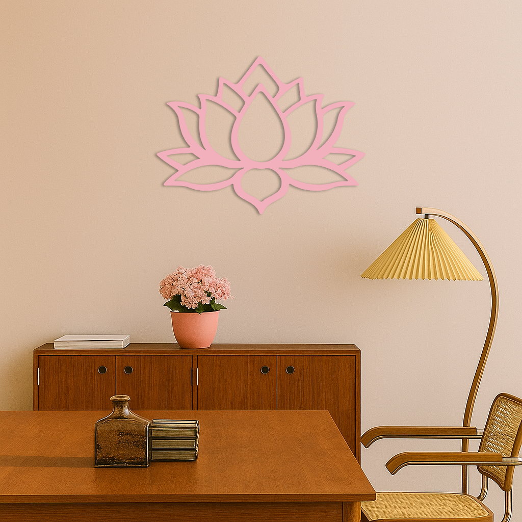 Lotus Flower Silhouette Metal Wall Art – Spiritual Nature-Inspired Design - KAFGP052 - Tampa Home & Garden Store