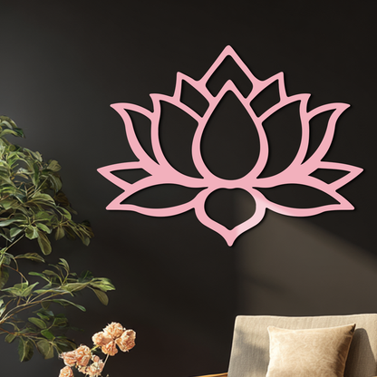 Lotus Flower Silhouette Metal Wall Art – Spiritual Nature-Inspired Design - KAFGP052 - Tampa Home & Garden Store