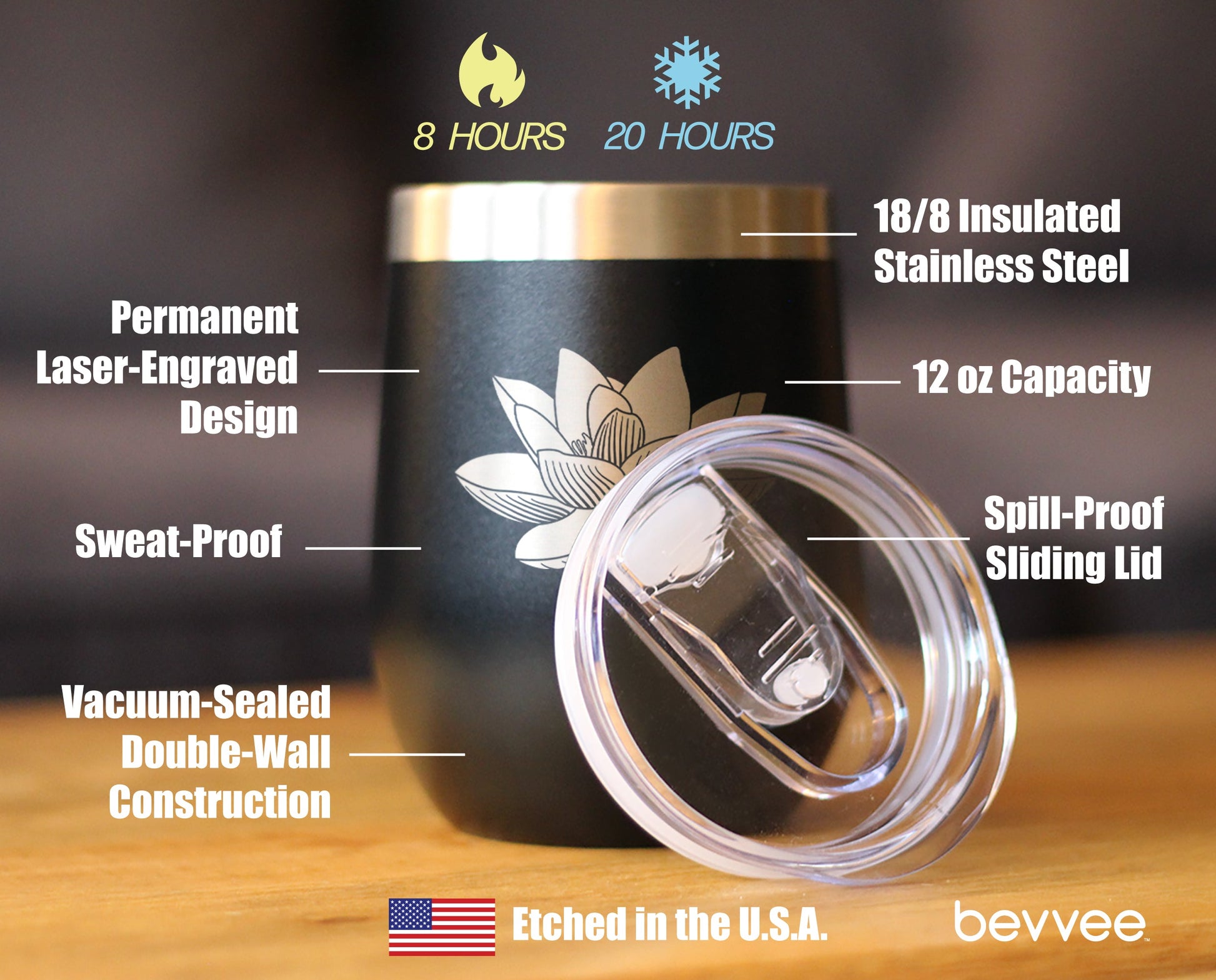 Lotus Flower - Wine Tumbler - Tampa Home & Garden Store