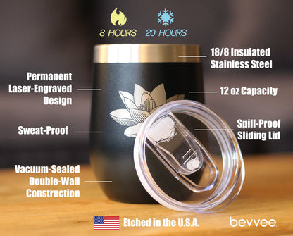 Lotus Flower - Wine Tumbler - Tampa Home & Garden Store