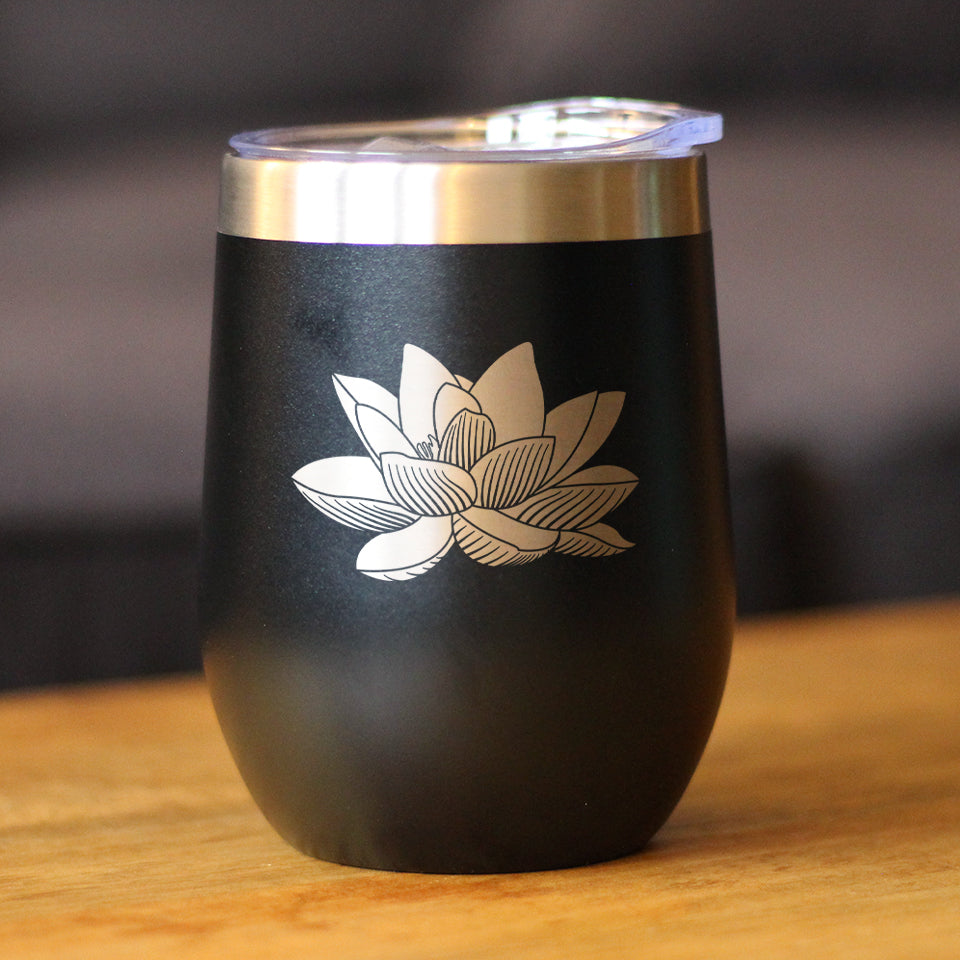 Lotus Flower - Wine Tumbler - Tampa Home & Garden Store