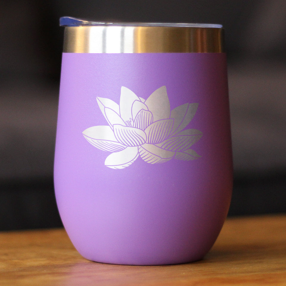 Lotus Flower - Wine Tumbler - Tampa Home & Garden Store