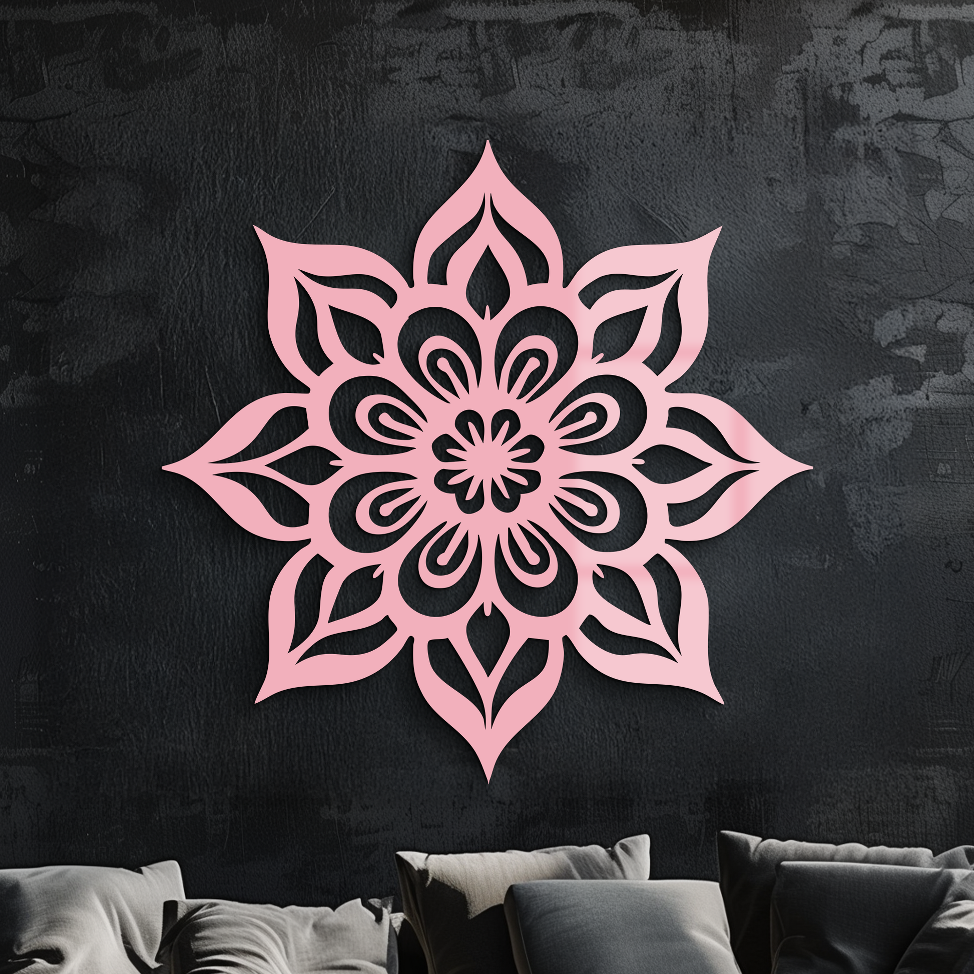 Lotus Mandala Metal Wall Art – Floral Geometric Silhouette - KAFGP059 - Tampa Home & Garden Store