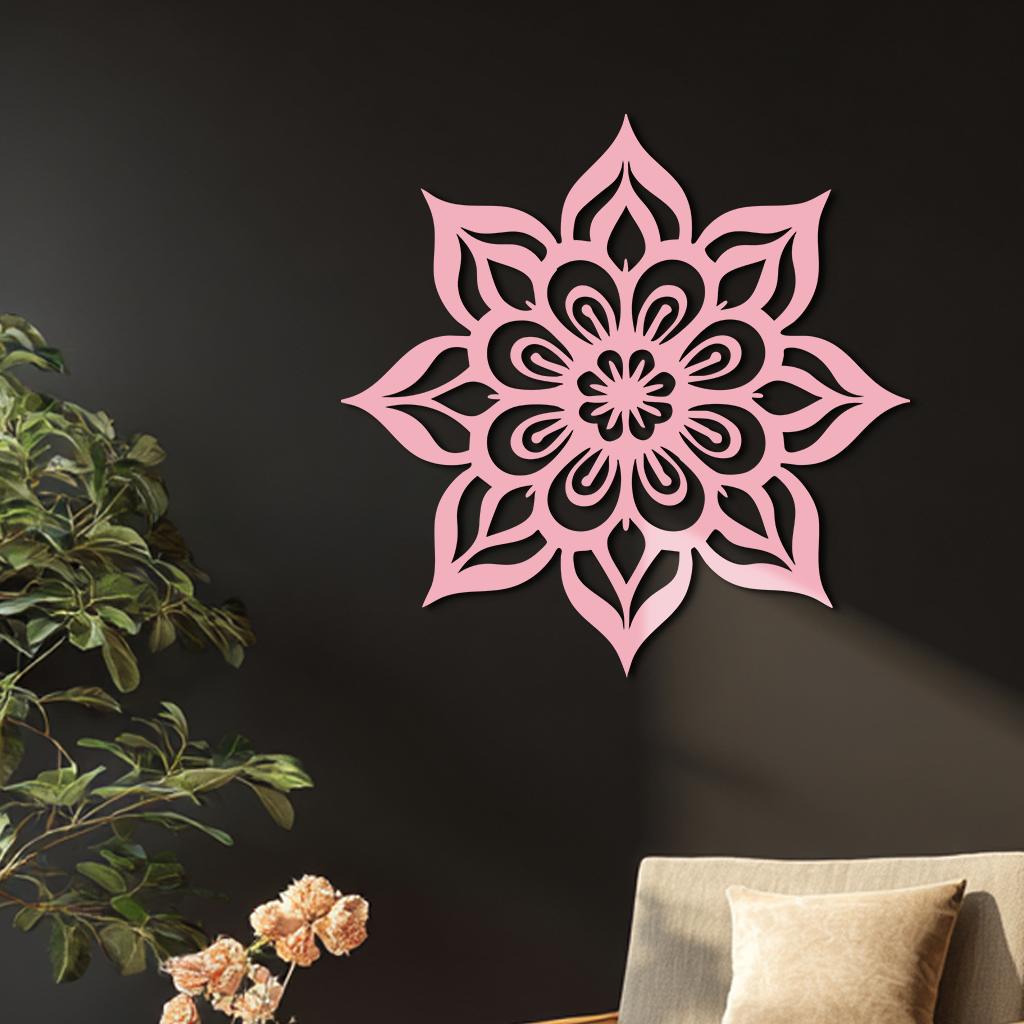 Lotus Mandala Metal Wall Art – Floral Geometric Silhouette - KAFGP059 - Tampa Home & Garden Store