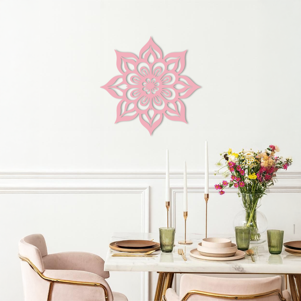 Lotus Mandala Metal Wall Art – Floral Geometric Silhouette - KAFGP059 - Tampa Home & Garden Store