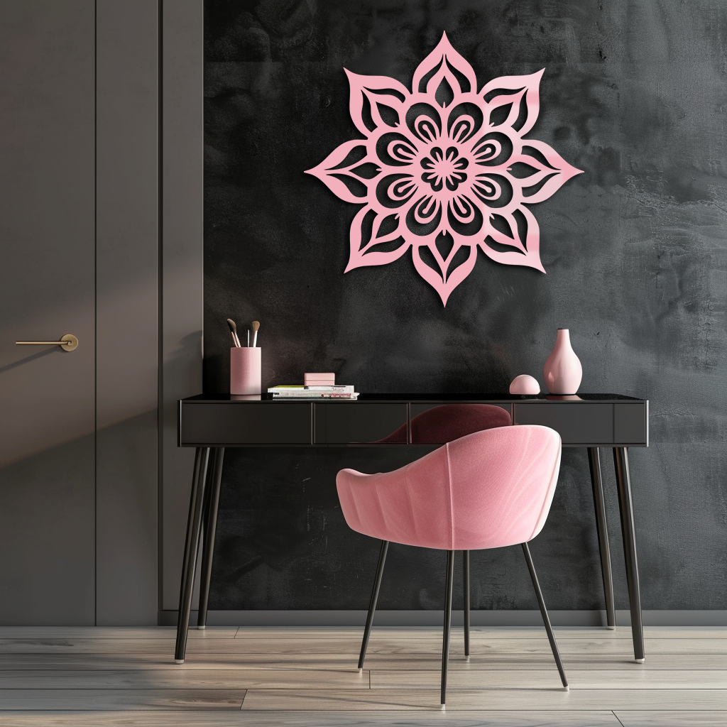 Lotus Mandala Metal Wall Art – Floral Geometric Silhouette - KAFGP059 - Tampa Home & Garden Store