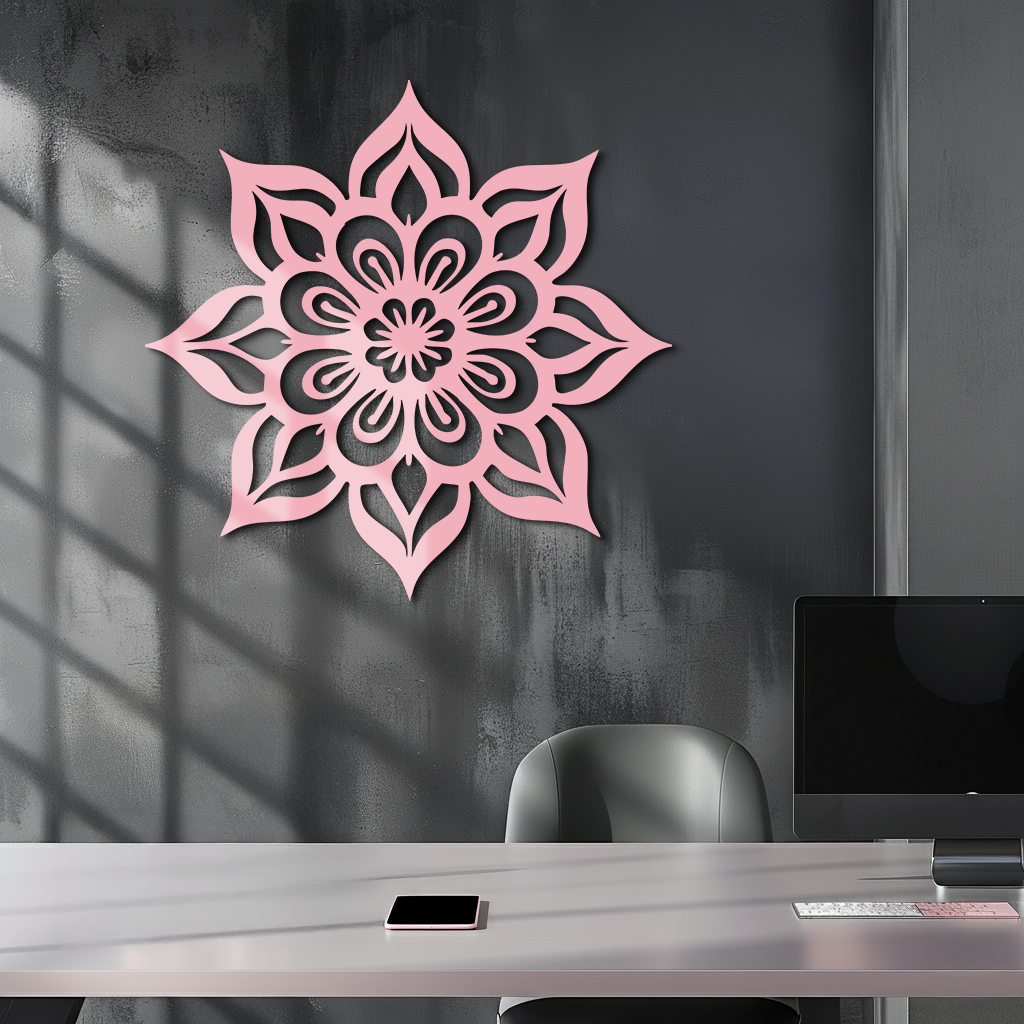 Lotus Mandala Metal Wall Art – Floral Geometric Silhouette - KAFGP059 - Tampa Home & Garden Store