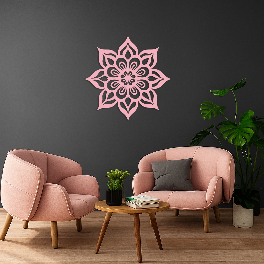 Lotus Mandala Metal Wall Art – Floral Geometric Silhouette - KAFGP059 - Tampa Home & Garden Store