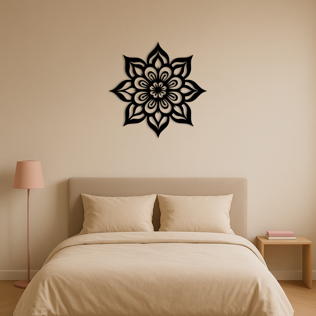 Lotus Mandala Metal Wall Art – Floral Geometric Silhouette - KAFGP059 - Tampa Home & Garden Store