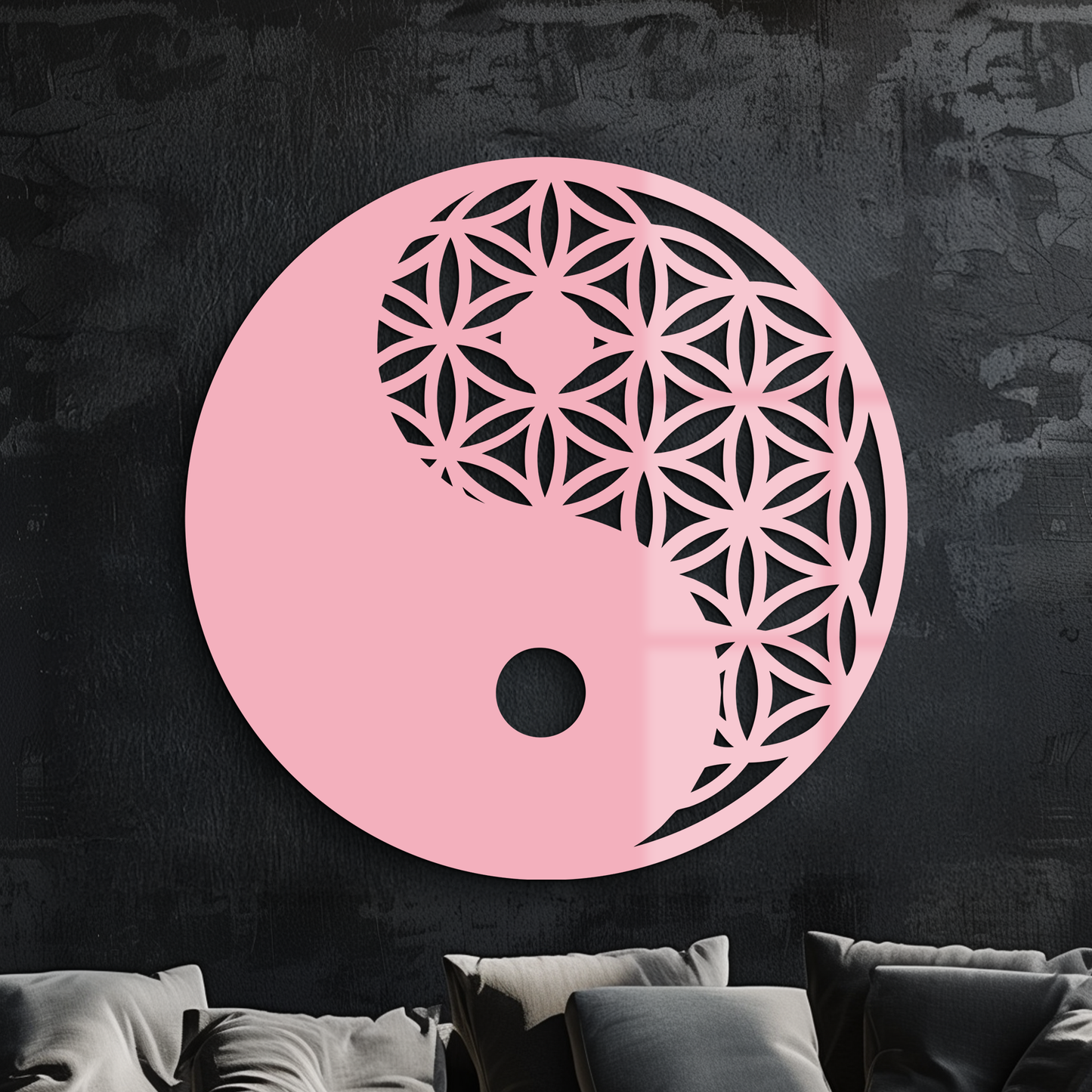 Lotus Mandala Silhouette Metal Wall Art – Sacred Geometry Design - KAFGP056 - Tampa Home & Garden Store