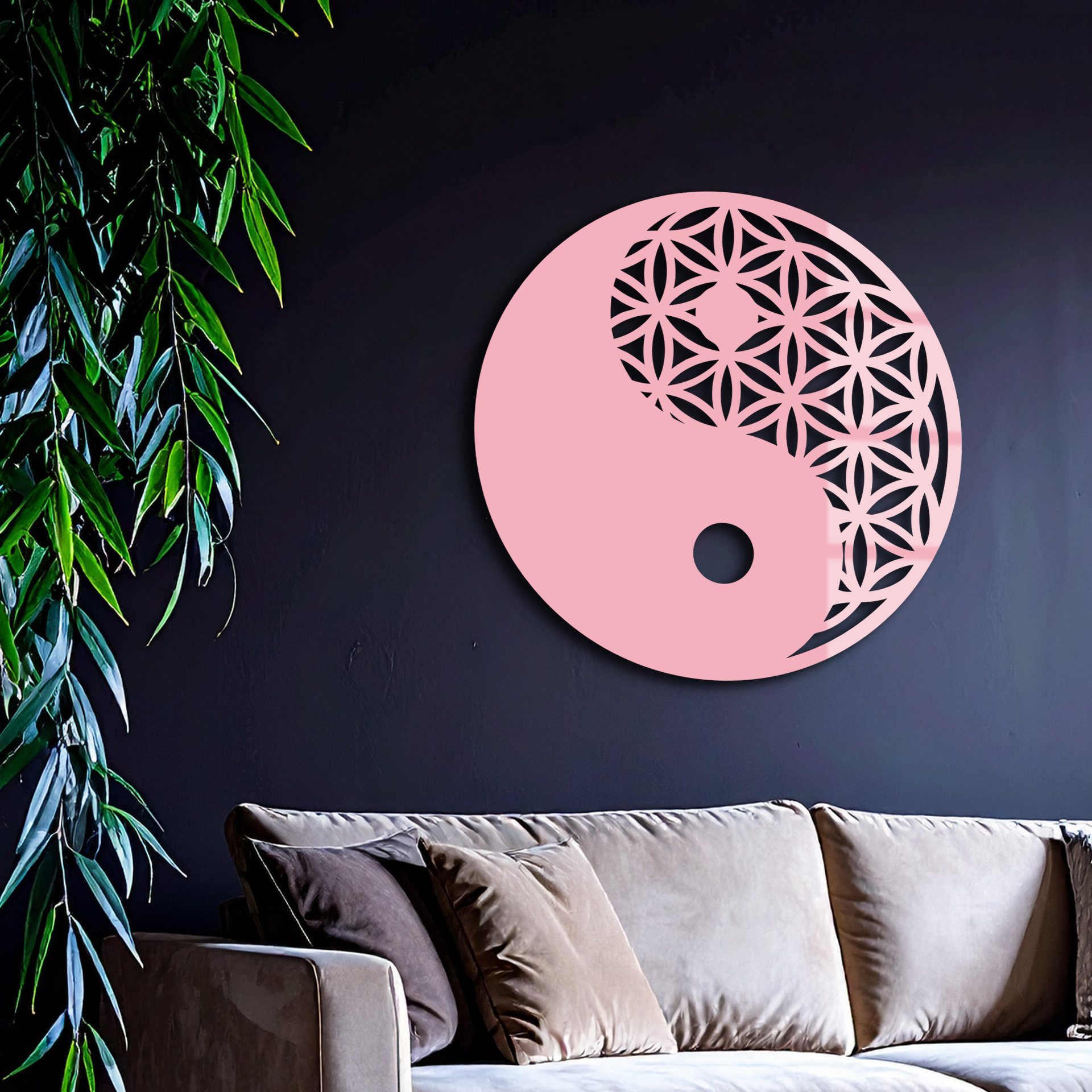 Lotus Mandala Silhouette Metal Wall Art – Sacred Geometry Design - KAFGP056 - Tampa Home & Garden Store
