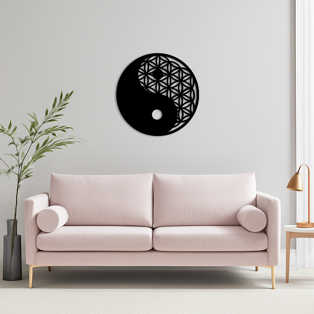 Lotus Mandala Silhouette Metal Wall Art – Sacred Geometry Design - KAFGP056 - Tampa Home & Garden Store