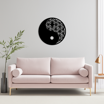 Lotus Mandala Silhouette Metal Wall Art – Sacred Geometry Design - KAFGP056 - Tampa Home & Garden Store