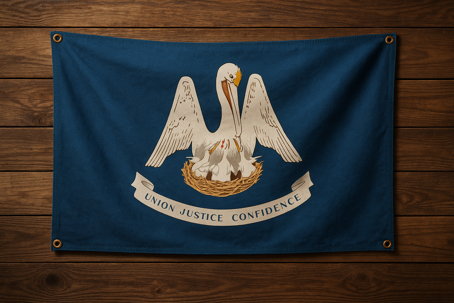 Louisiana Flag with Grommets Along the Edges for Wall Hanging - Tampa Home & Garden Store