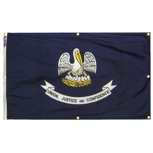 Louisiana Flag with Grommets Along the Edges for Wall Hanging - Tampa Home & Garden Store