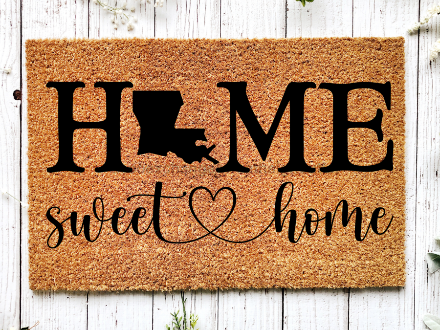 Louisiana Home Sweet Home Doormat State in "Home Sweet Home" Door Mat - Tampa Home & Garden Store