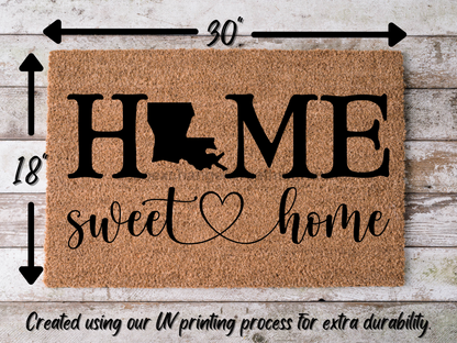 Louisiana Home Sweet Home Doormat State in "Home Sweet Home" Door Mat - Tampa Home & Garden Store