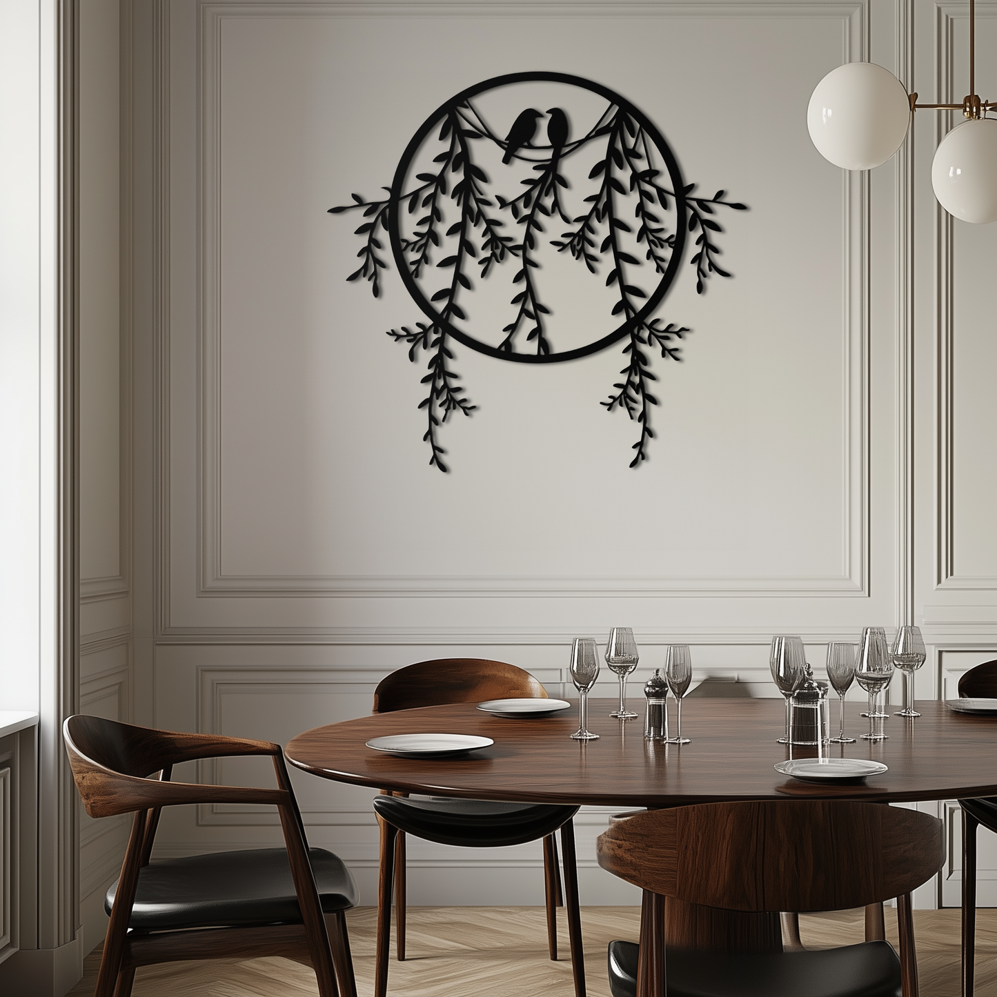 Love Birds Metal Wall Art – Romantic Nature Inspired Black Metal Decor- KAF523 - Tampa Home & Garden Store