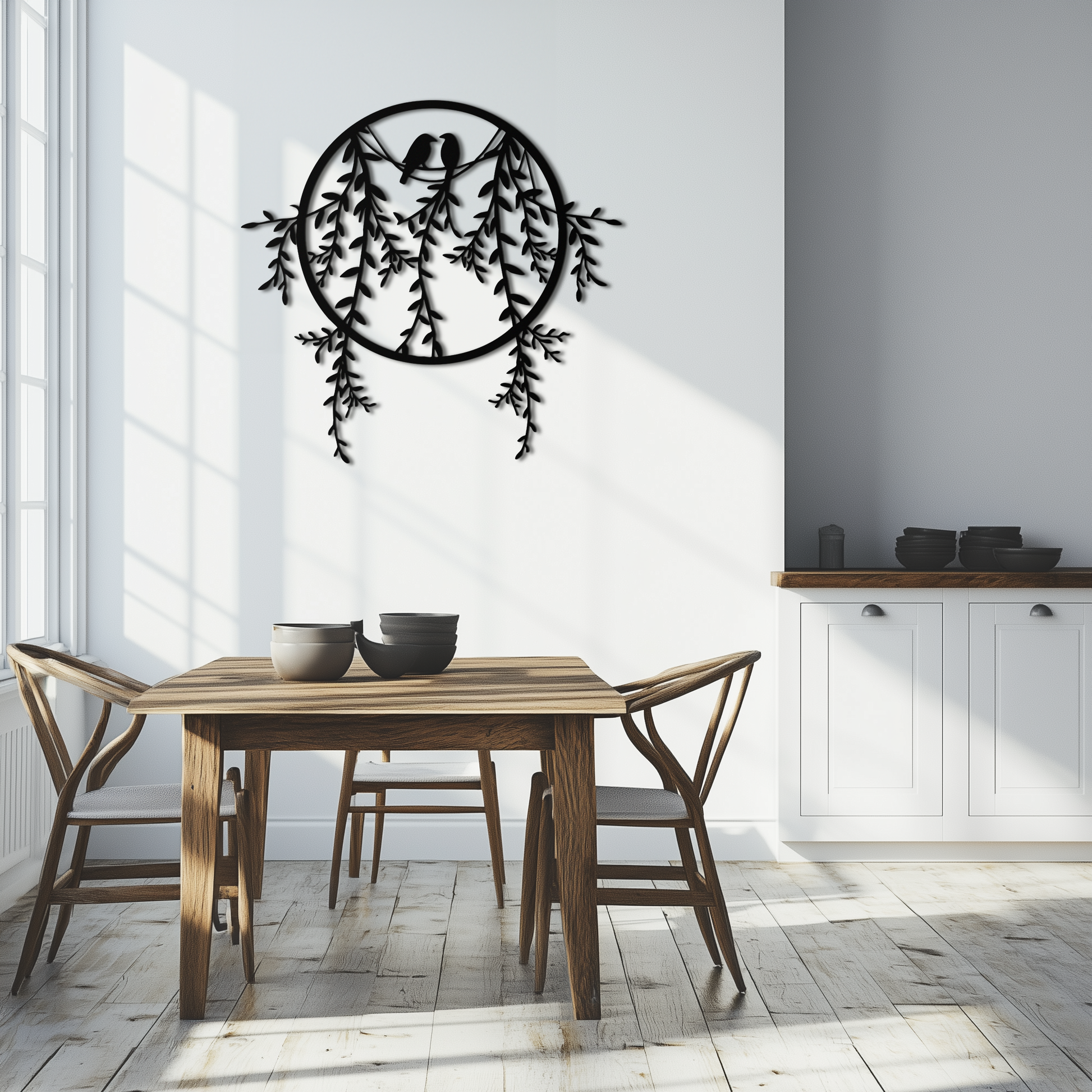 Love Birds Metal Wall Art – Romantic Nature Inspired Black Metal Decor- KAF523 - Tampa Home & Garden Store