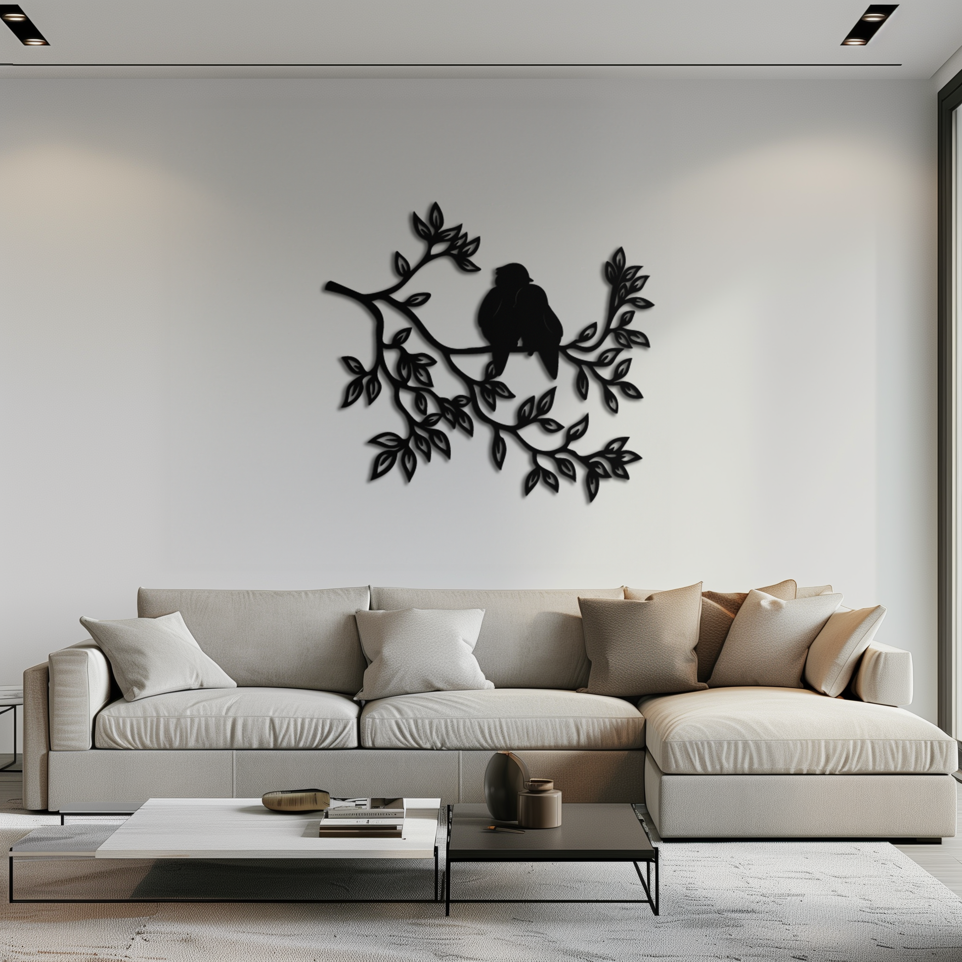 Love Birds Metal Wall Art - Romantic Silhouette Decor- KAF284 - Tampa Home & Garden Store