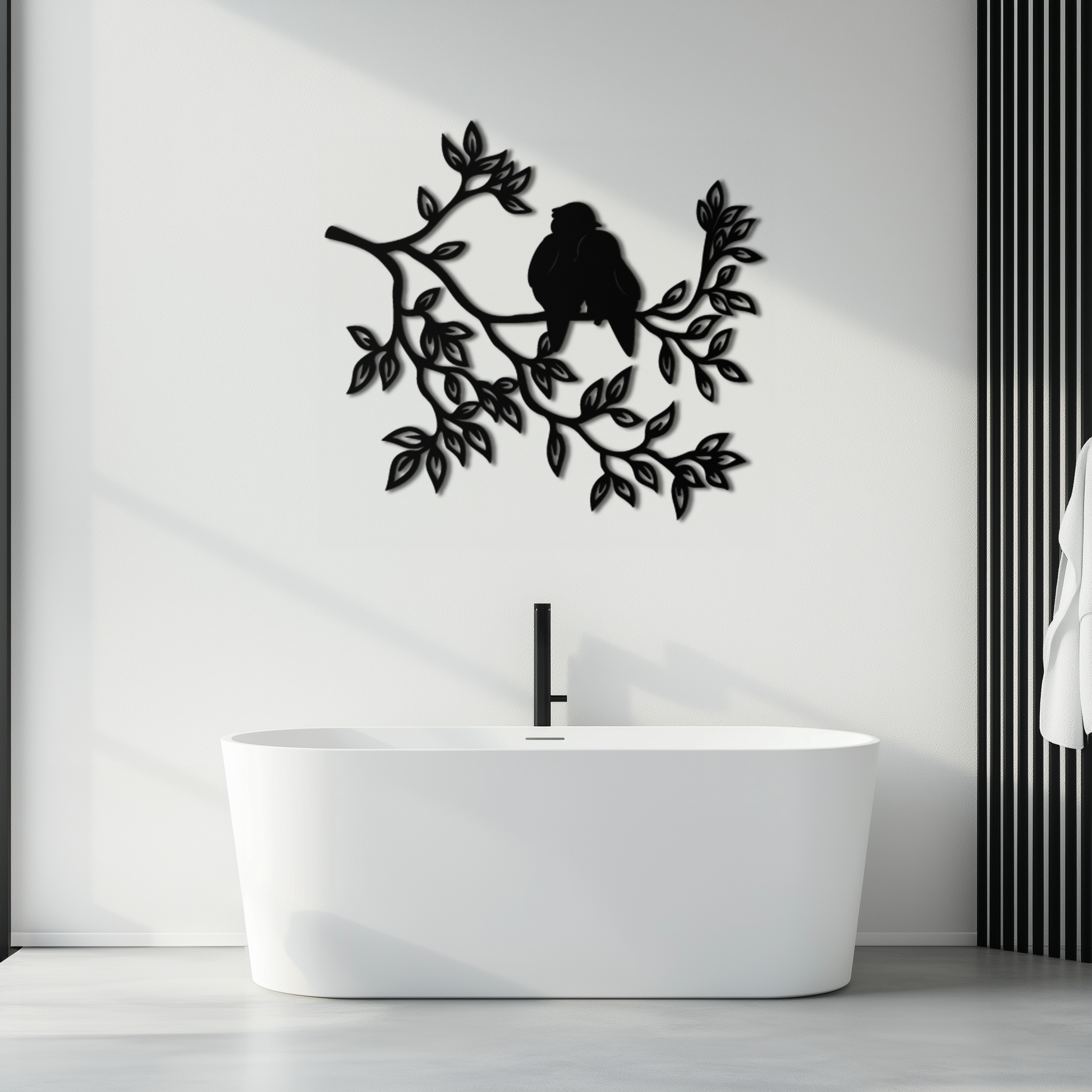 Love Birds Metal Wall Art - Romantic Silhouette Decor- KAF284 - Tampa Home & Garden Store