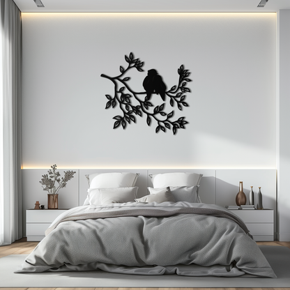 Love Birds Metal Wall Art - Romantic Silhouette Decor- KAF284 - Tampa Home & Garden Store