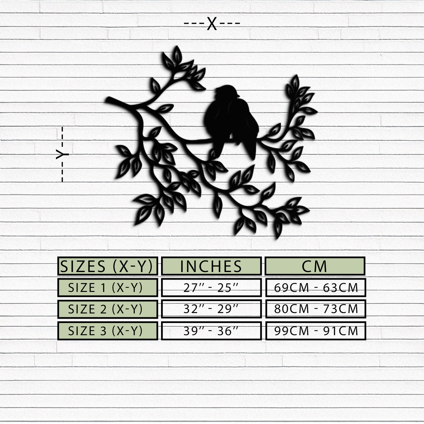 Love Birds Metal Wall Art - Romantic Silhouette Decor- KAF284 - Tampa Home & Garden Store
