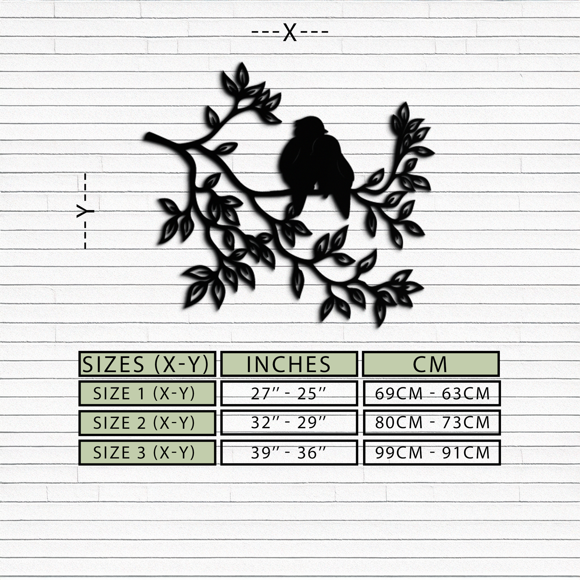 Love Birds Metal Wall Art - Romantic Silhouette Decor- KAF284 - Tampa Home & Garden Store