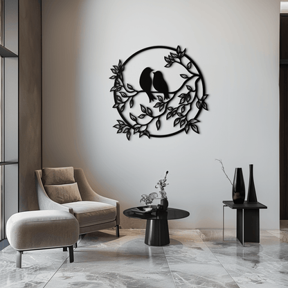 Love Birds Metal Wall Art - Romantic Steel Wall Decor for Home and Bedroom - KAF023 - Tampa Home & Garden Store