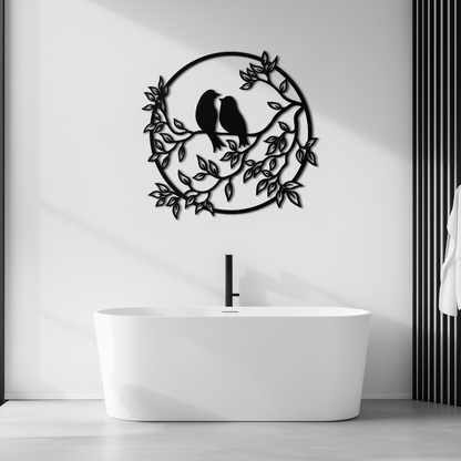 Love Birds Metal Wall Art - Romantic Steel Wall Decor for Home and Bedroom - KAF023 - Tampa Home & Garden Store