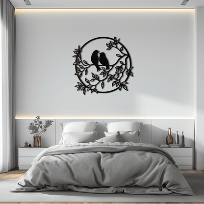Love Birds Metal Wall Art - Romantic Steel Wall Decor for Home and Bedroom - KAF023 - Tampa Home & Garden Store
