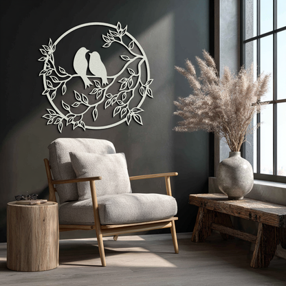 Love Birds Metal Wall Art - Romantic Steel Wall Decor for Home and Bedroom - KAF023 - Tampa Home & Garden Store
