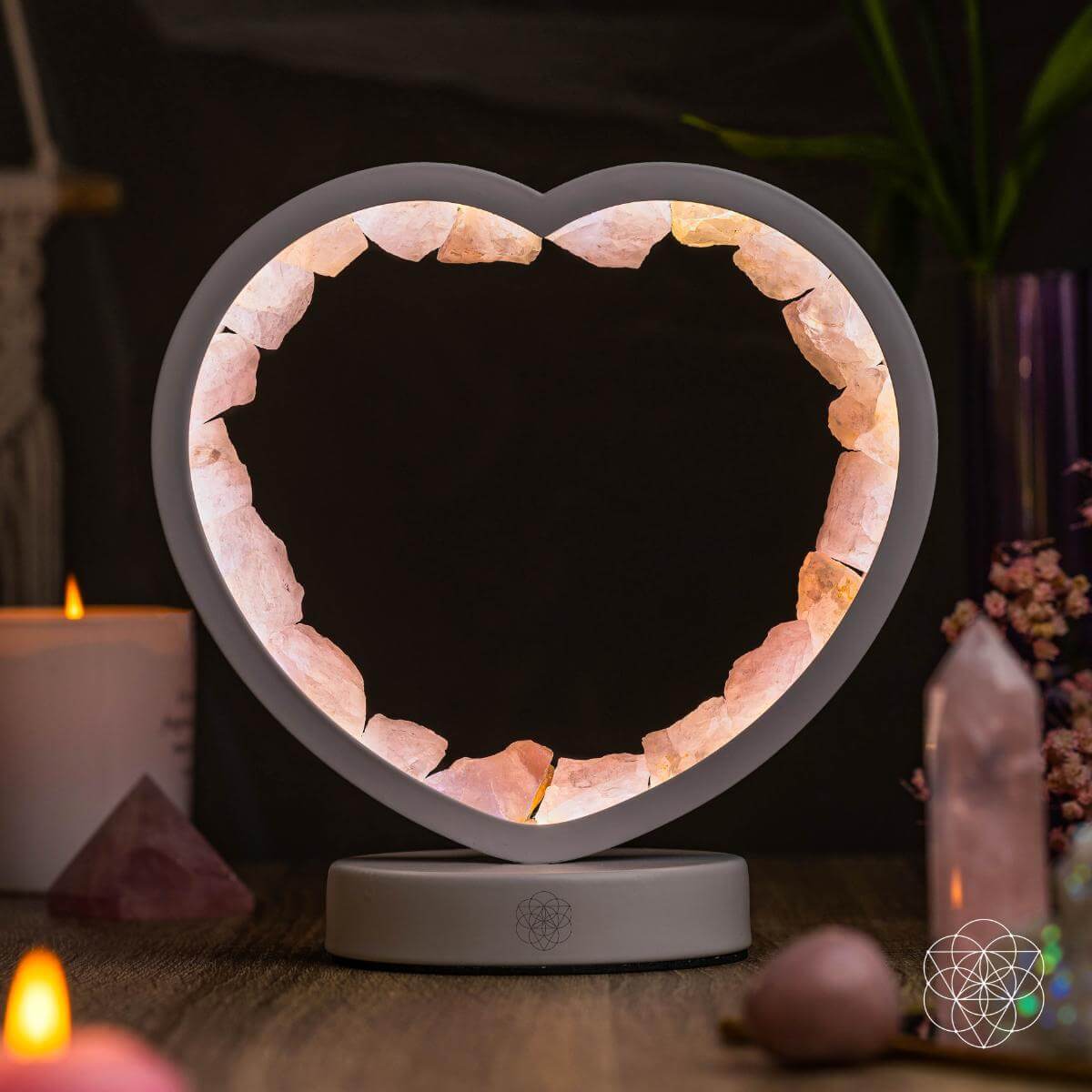 Love Magnet - Rose Quartz Heart Lamp - Tampa Home & Garden Store