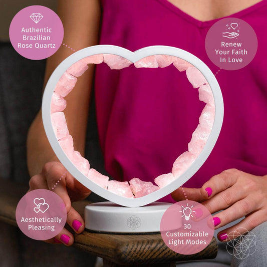 Love Magnet - Rose Quartz Heart Lamp - Tampa Home & Garden Store