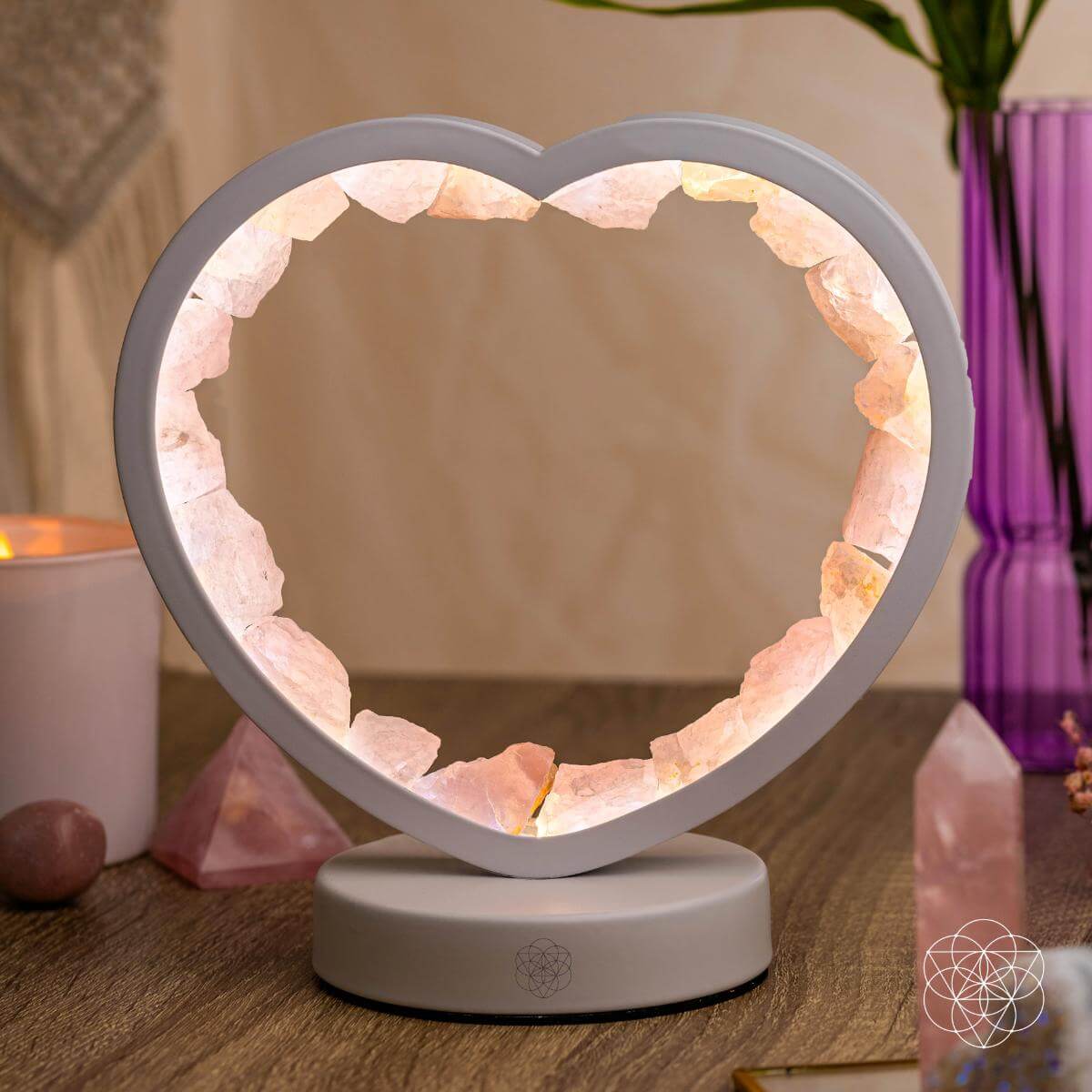 Love Magnet - Rose Quartz Heart Lamp - Tampa Home & Garden Store