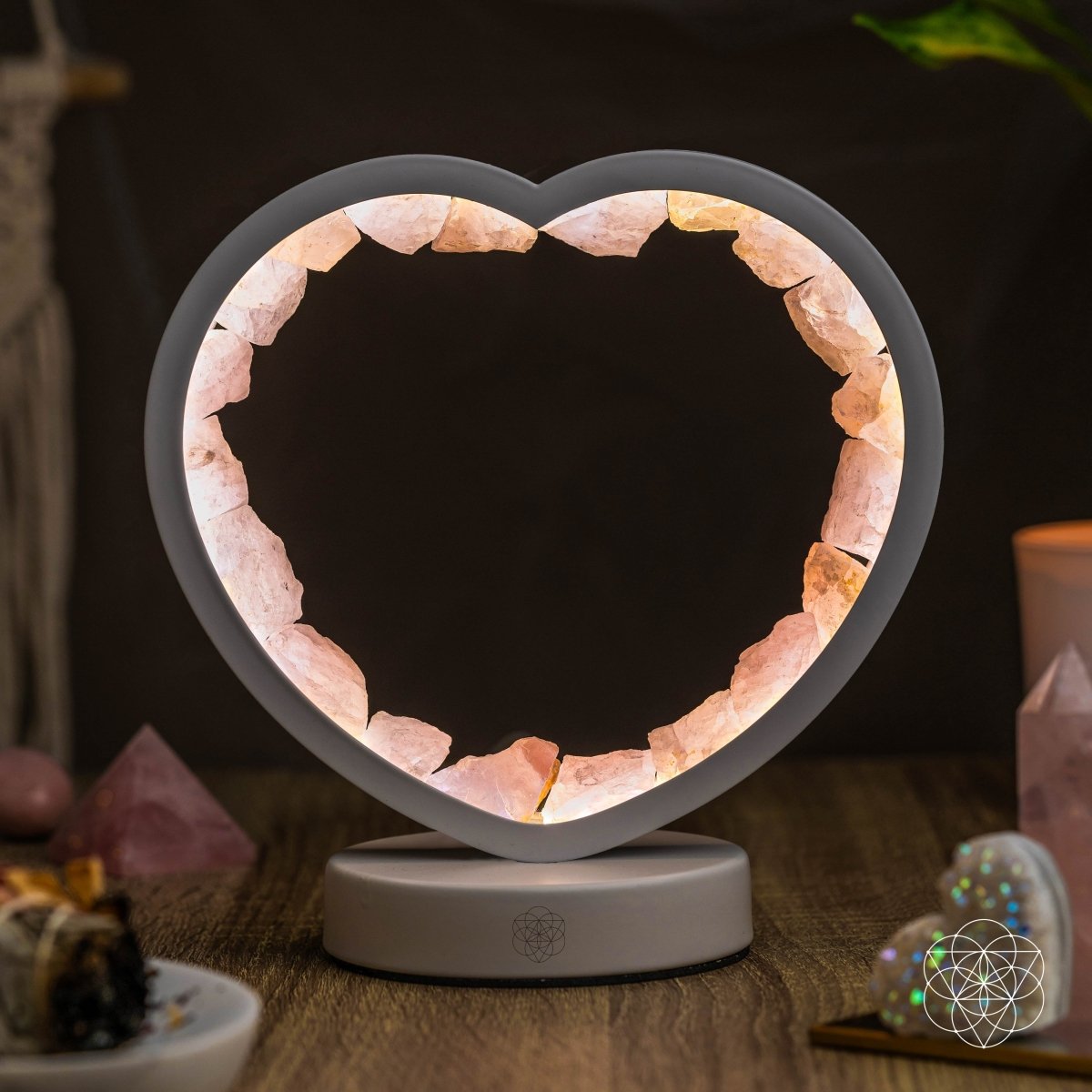 Love Magnet - Rose Quartz Heart Lamp - Tampa Home & Garden Store