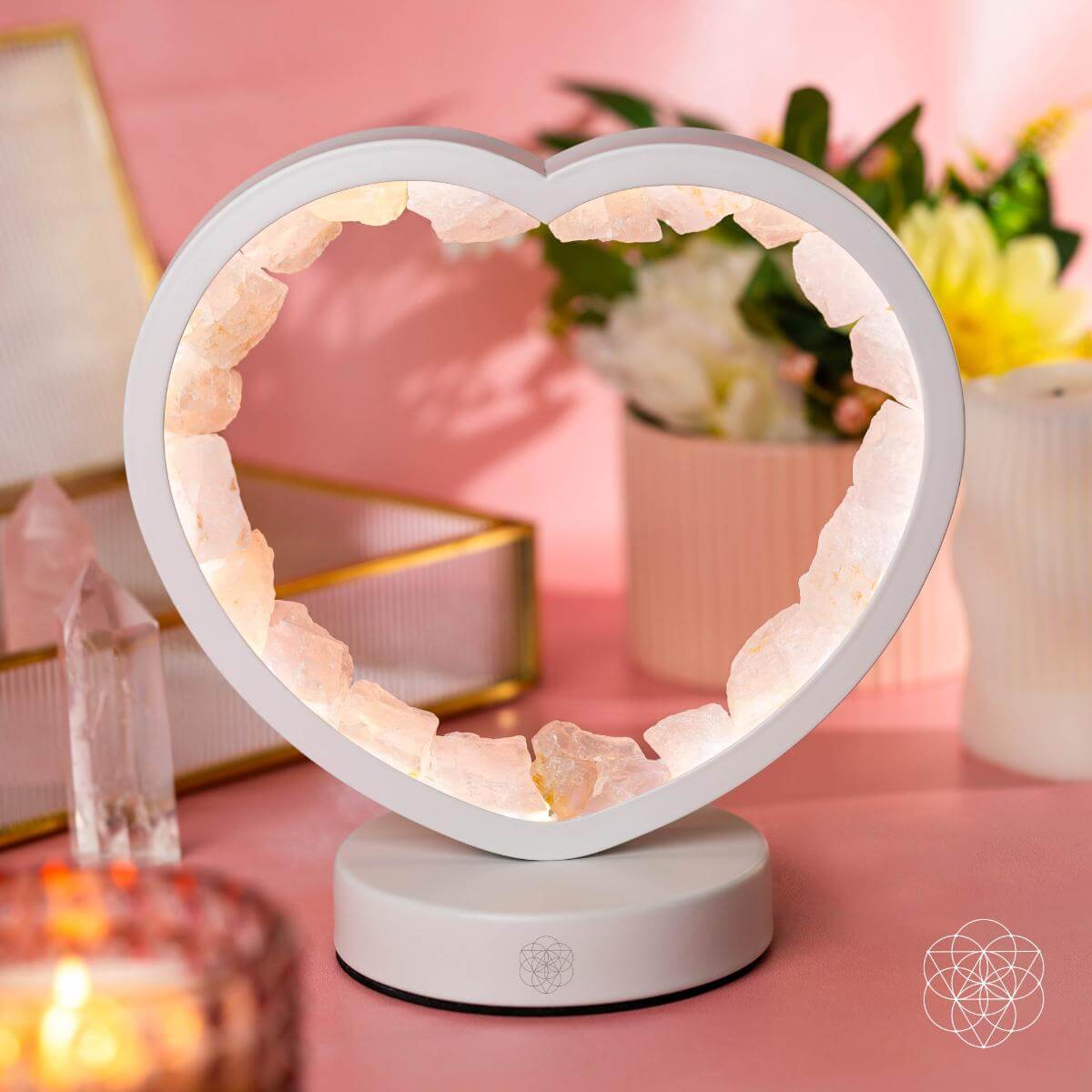 Love Magnet - Rose Quartz Heart Lamp - Tampa Home & Garden Store