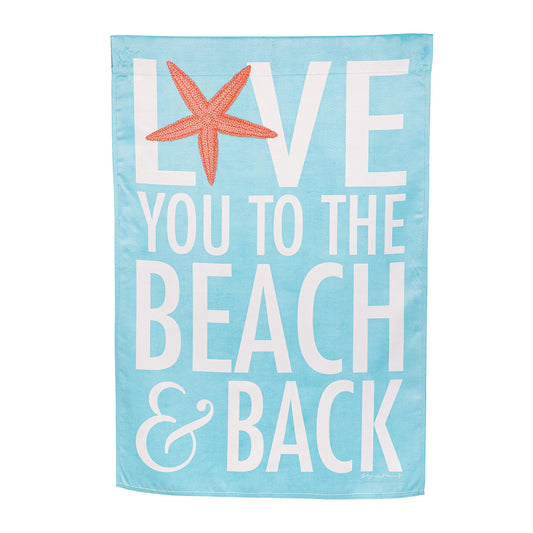 Love To The Beach Suede House Flag - Tampa Home & Garden Store
