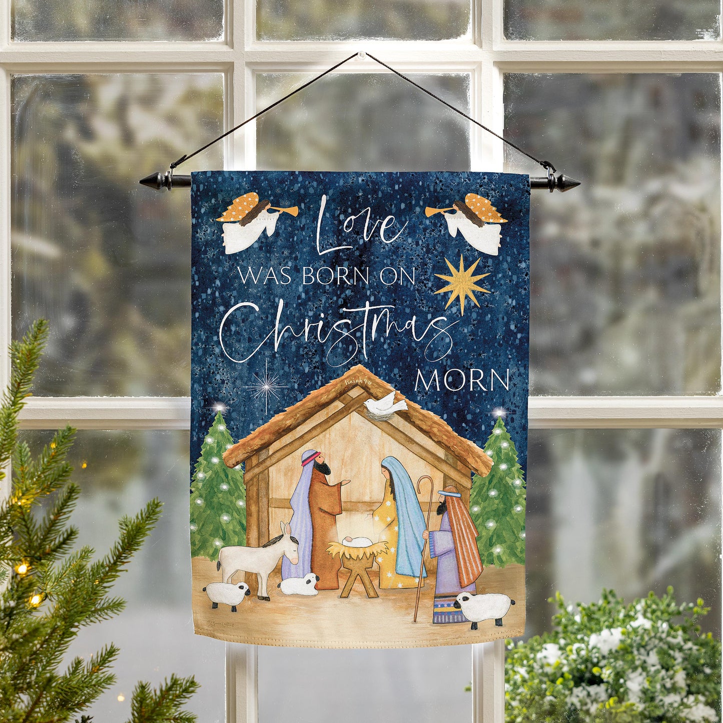 Love Was Born Suede Garden Flag - Tampa Home & Garden Store
