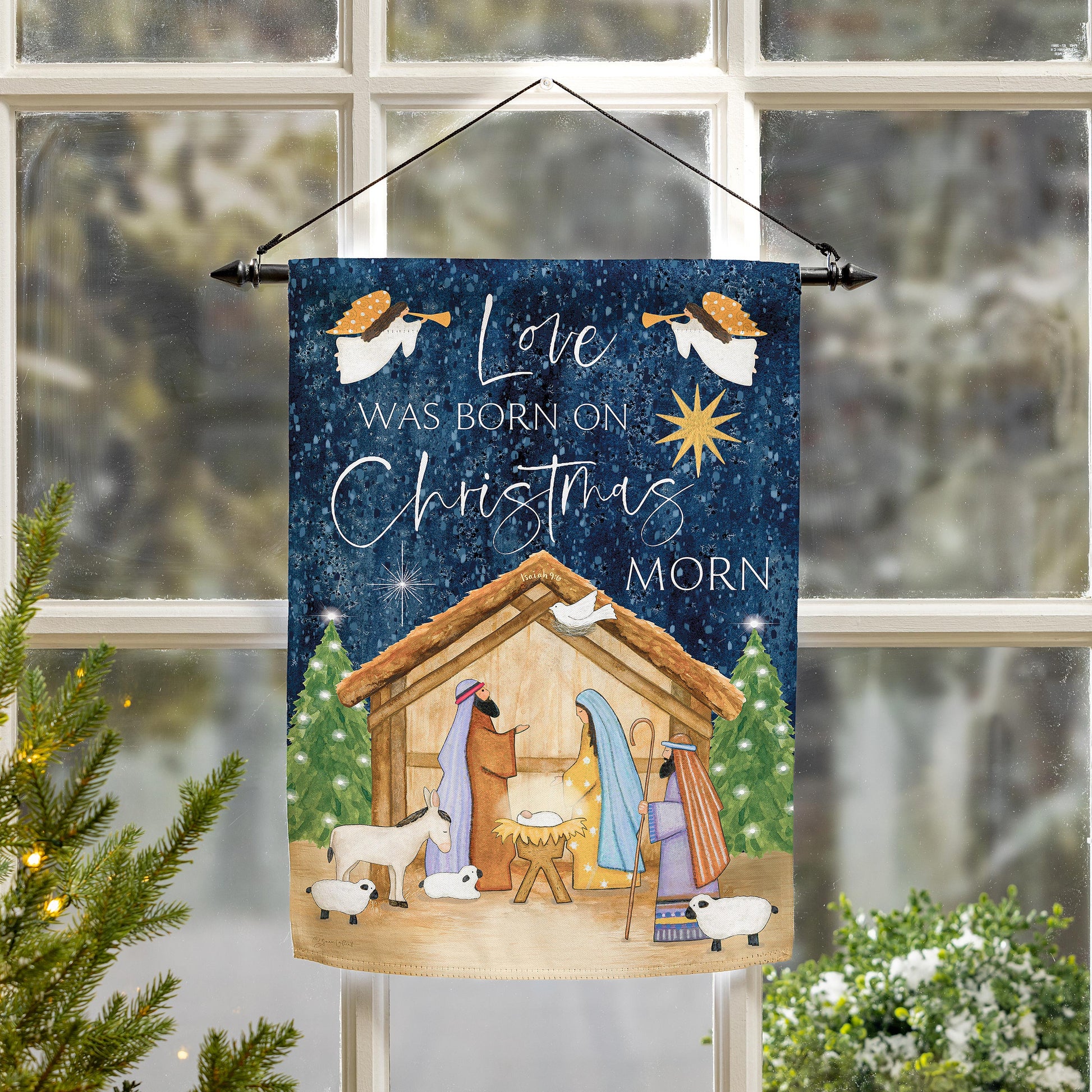 Love Was Born Suede Garden Flag - Tampa Home & Garden Store
