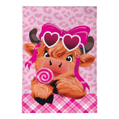 Lovely Laverne The Highland Cow Burlap House Flag - Tampa Home & Garden Store