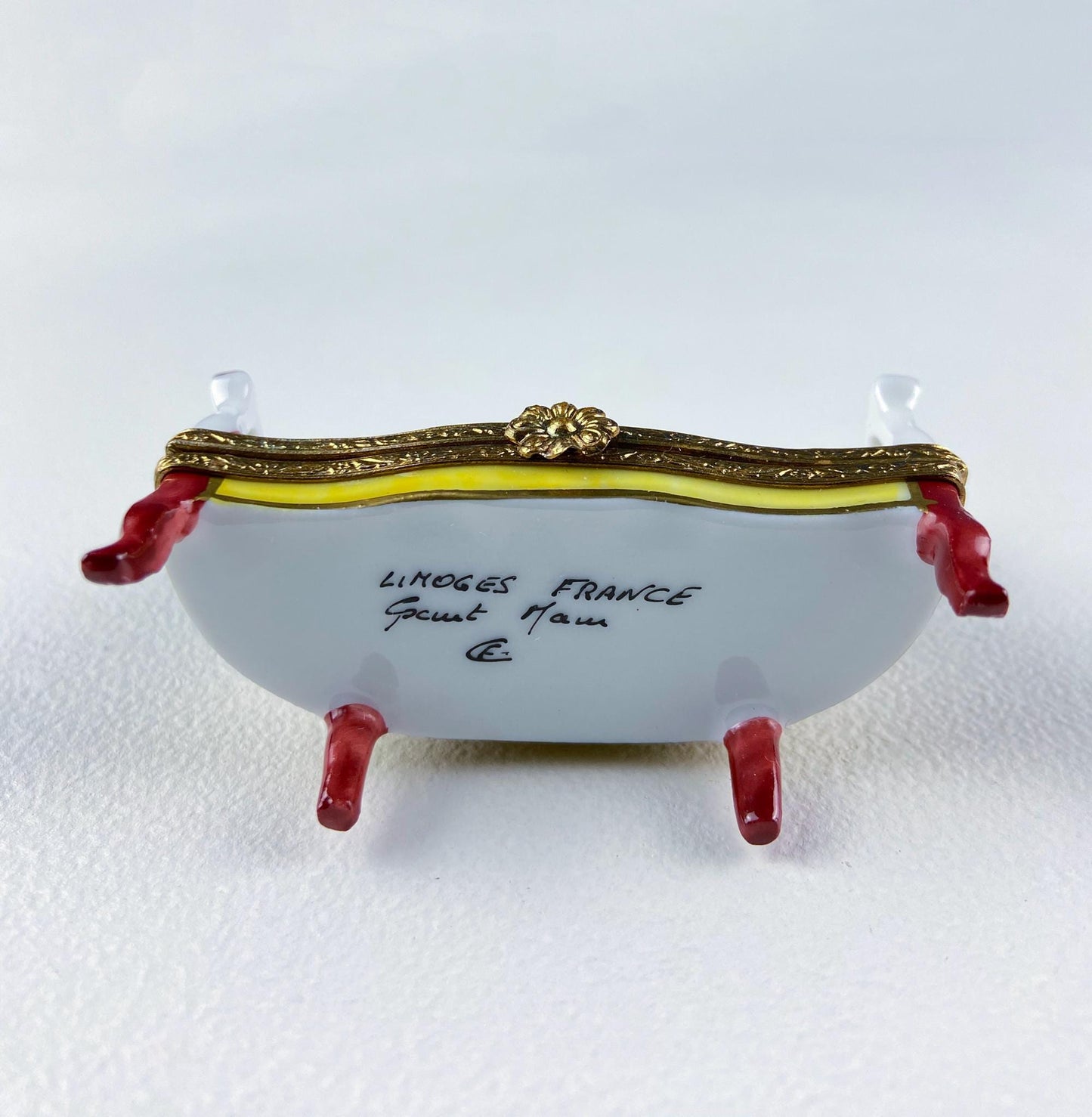 Loveseat Miniature Porcelain Limoges Box. Highly Collectible Pill, Trinket, Ring Box. Gift for Him or Her Couch Potato Partner Couple. - Tampa Home & Garden Store