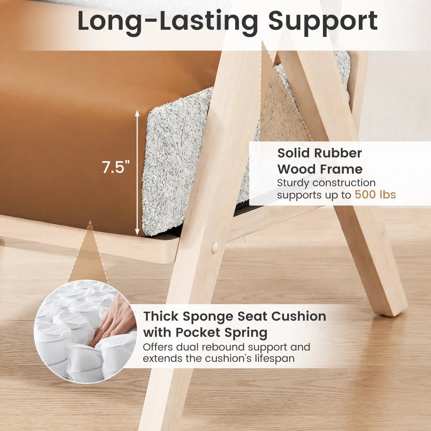 Loveseat Sofa for Small Spaces with Throw Pillows Rubber Wood Frame Padded Seat