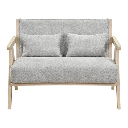 Loveseat Sofa for Small Spaces with Throw Pillows Rubber Wood Frame Padded Seat