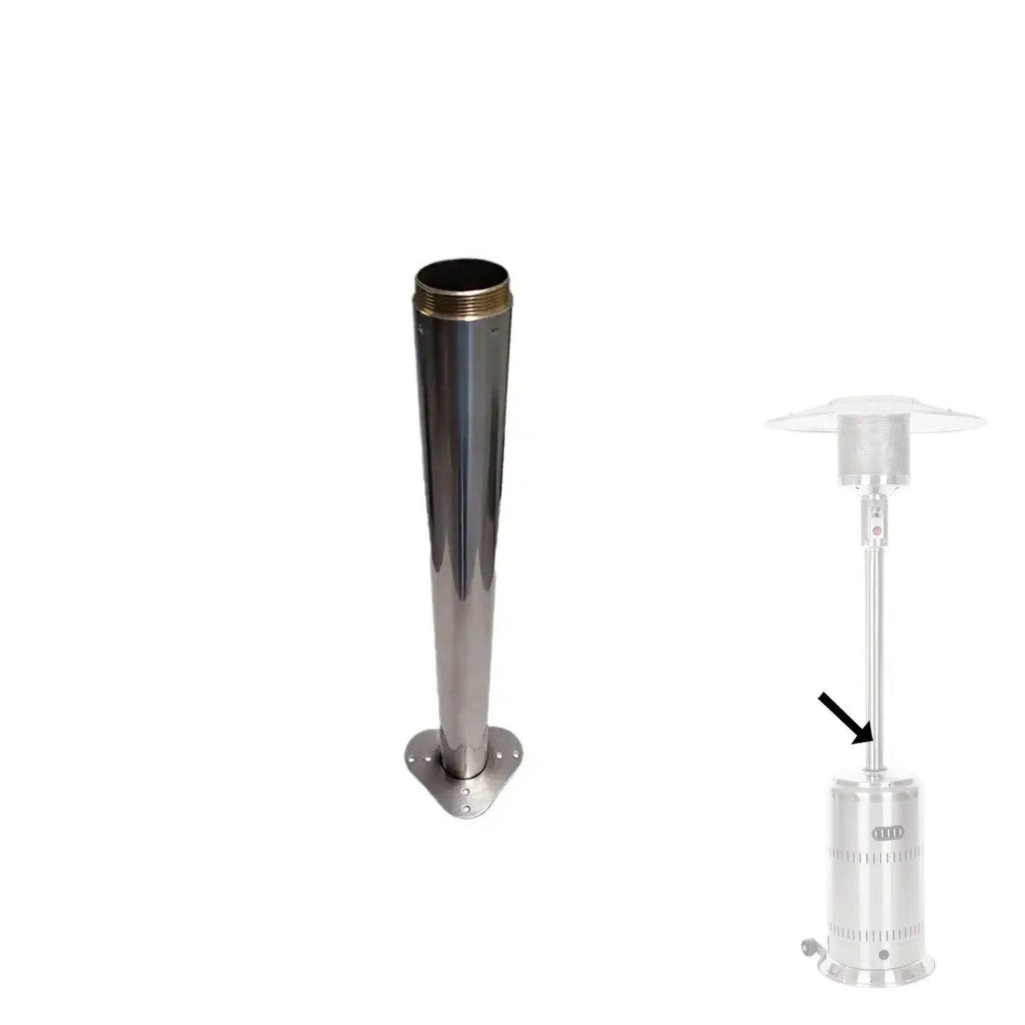 Lower post for 61629 replacement, stainless steel with threaded top, base on Tampa Home & Garden Store