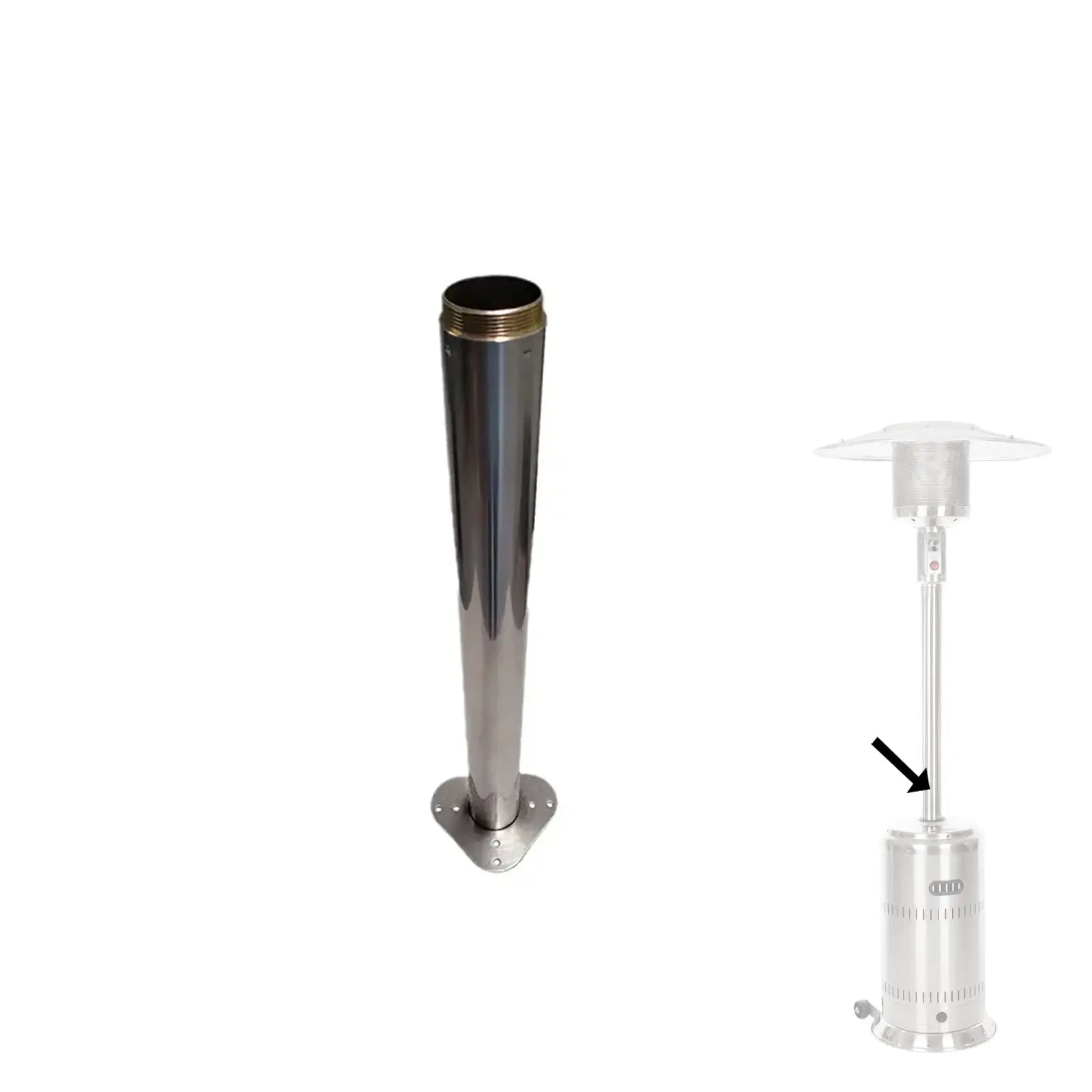 Lower post for 61629 replacement, stainless steel with threaded top, base on Tampa Home & Garden Store
