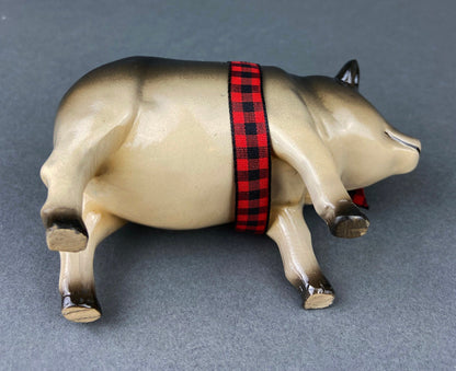 Luck Pigs Figurines.  New Year Gift of Cute Piggy with Bow for Good Luck/Year.  Gift for Pig Lovers/Collectors. - Tampa Home & Garden Store